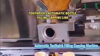 Automatische Verpackungslinie zum Befüllen und Verschließen von Zahnstochern in Flaschen