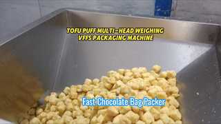 Hochwertige VFFS-Verpackungslinie für gefrorenen Tofu-Puff mit 14-Kopf-Waage