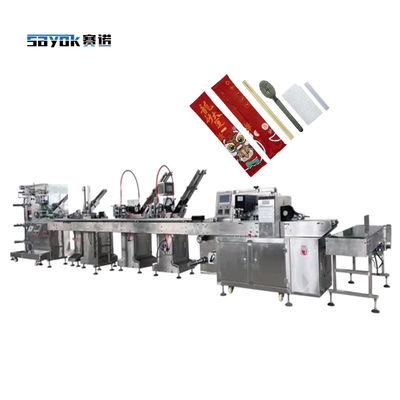 Servo-getriebene Serviettenlöffel Gabel Zahnstocher Zucker Besteck Set voll automatische Verpackungsmaschine