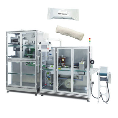 380V 50Hz Nasshandtuch Falten Schneiden Verpackungsmaschine Automatische Handtuch Roll Verpackungslinie