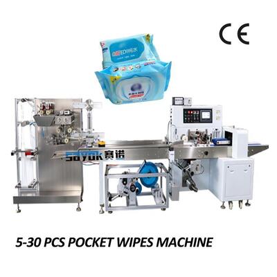 Vollautomatische Wassertücher-Verpackungsmaschine zur Handhabung verschiedener Verpackungsmaterialien